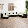 vidaXL Garden Lounge Set Black PE rattan, powder-coated steel 8 Piece Set - 2 of 4