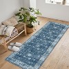 Area Rug Washable Printed Vintage Floral Non Slip Low Pile Rugs Soft Rubber Backed - 2 of 4
