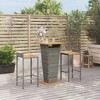 vidaXL Patio Bar Set Kitchen Bar Table Set Poly Rattan and Solid Wood Acacia - Gray 2-Piece - 2 of 4