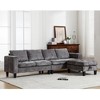 104.5'' 5-Seat Chenille Modular Sectional Sofa with Storage Ottoman, L-Shaped Sectional Sofas with Reversible Chaise, Riveted Design, Easy Assembly - 2 of 4
