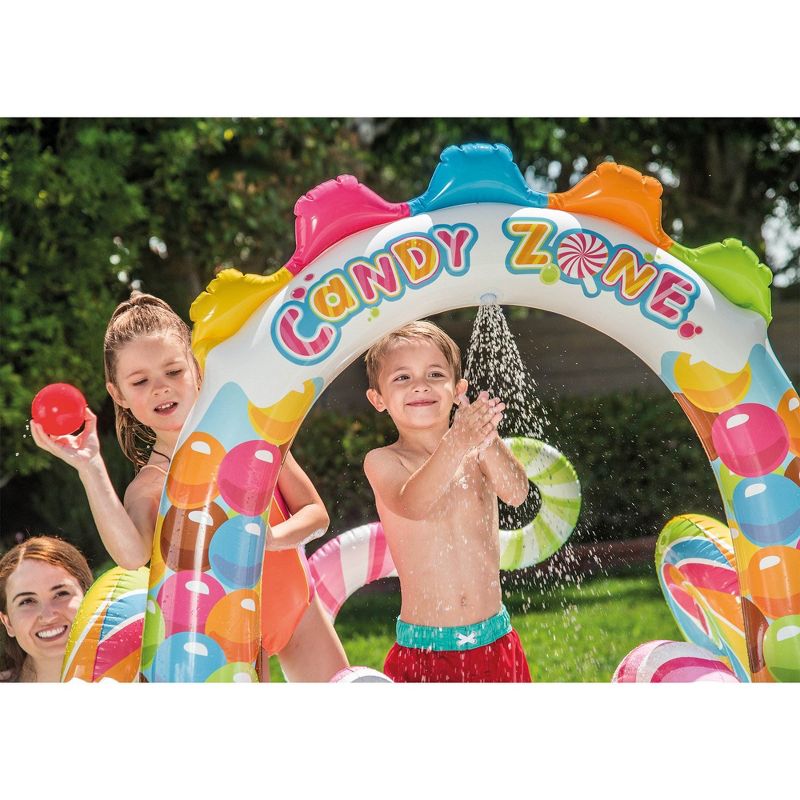 Intex 9' x 6' x 51" Kids Inflatable Candy Zone Play Center Pool with Waterslide, 3 of 7