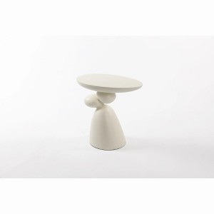 Lucky Stone End Table, Fiberglass Side Table, Modern Minimalist Corner Table - 1 of 4