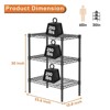 Unikito Metal Storage Shelves Wire Rack, Adjustable Heavy Duty Shelving Unit, Standing Storage Rack Shelf Organizer, 3 Tier, Black, 30"*23.6"*13.8" - image 2 of 4