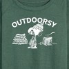 Women's - Peanuts - Outdoorsy Snoopy Lightweight French Terry Wide Neck Long Sleeve Shirt - 2 of 4