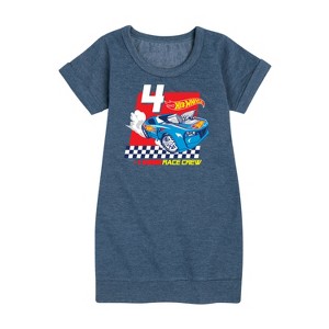 - Hot Wheels - Race Crew 4 Yrs Graphic Short Sleeve Fleece Dress - 1 of 3