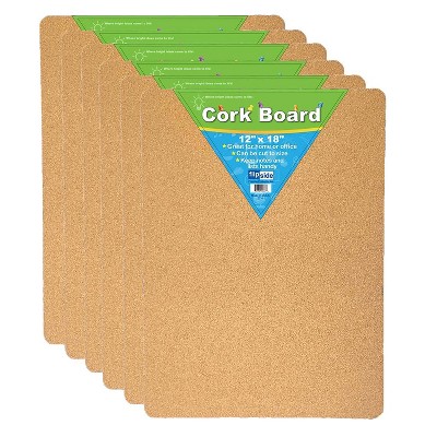 Flipside Cork Bulletin Board 12" x 18" Natural Color Pack of 6 FLP10082-6