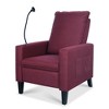 29" Fabric Recliner Chair with Push-Back, Cup Holder, and Phone Slot - 2 of 4