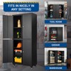 Mlezan Metal Garage Cabinet: Locking Doors, Adjustable Shelves, 4 Wheels. 73" Steel Cabinet for Garage or Warehouse Tool Storage. - 3 of 4