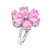 Ross-Simons 6.00 ct. t.w. Simulated Pink Sapphire Flower Ring With .20 ct. t.w. Czs in Sterling Silver - 3 of 4