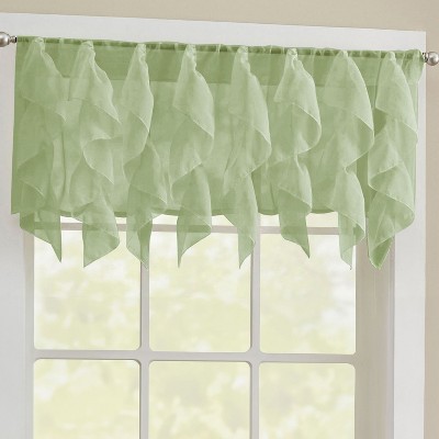 Sheer Voile Vertical Ruffle Window Kitchen Curtain by Sweet Home Collection®