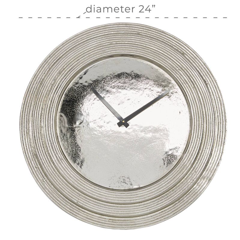 24" x 24" Round Aluminum Layered Rim Wall Clock - Olivia & May, 3 of 15