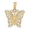 Black Bow Jewelry 14k Yellow Gold Polished Cutout Butterfly Pendant, 16mm - 3 of 4
