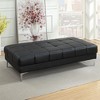 Poundex,Poundex Tufted Faux Leather Cocktail Ottoman - 4 of 4