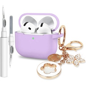 BONGEEK Silicone Apple Airpods 4th Generation - VOTILE 2029 Bling Cover with Keychain, Earbuds Charging Accessory for Women Girls -Lavender - 1 of 4