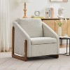 Okak Modern Accent Chairs for Bedroom, Chenille Fabric Upholstered Chair with Wooden Side Frame, Accent Leisure Chair with Cushioned Seat - 2 of 4