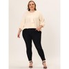 Agnes Orinda Women's Plus Size Stylish Tie Neck 3/4 Ruffle Sleeves Work Office Blouses - 3 of 4