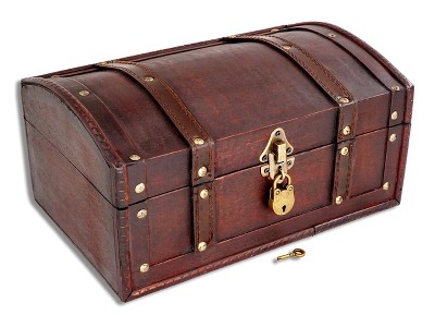 Brynnberg 12x7.9x6 Wooden Vintage Pirate Treasure Chest Storage Box