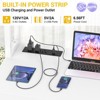 Aheaplus L-Shaped Desk with Hutch & Power Outlet, Corner Computer Desk with Led Lights - 2 of 4