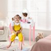 Infans Kids Vanity Princess Makeup Dressing Table Stool Set W/ Mirror Drawer White - 2 of 4