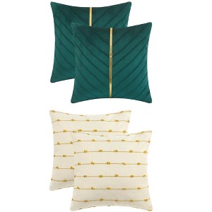 REGALWOVEN 4 Pcs Modern Farmhouse Decorative Throw Pillow Covers 18" x 18" - 1 of 4