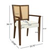 PexFix 2Pcs Modern Upholstered Fabric Armchairs Dining Chairs Rattan Back Dining Room Chairs Accent Kitchen Chairs with Solid Wood Legs Walnut - 3 of 4