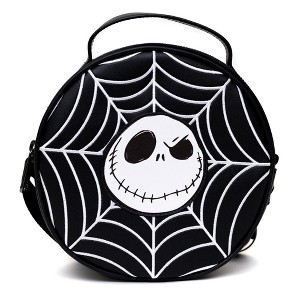 Disney Bag, Cross Body, Round, The Nightmare Before Christmas Jack Face with Spider Web, Vegan Leather - 1 of 4