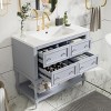 Bathroom Vanity With Medicine Cabinet,Bathroom Mirror Cabinet With Adjustable Shelf,Bathroom Floor Cabinet With Drawers-Cuddlewood - 3 of 4