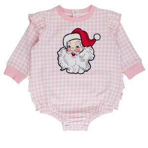 RuffleButts Baby Girls Applique Sweatshirt Bubble Romper - 1 of 4