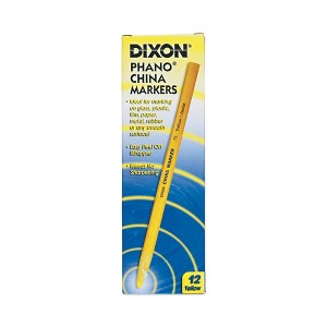 Dixon 12ct China Marker - Yellow: Bold Point, Non-Toxic, Peel-Off, Artist Stationery, Ages 4+ - 1 of 4