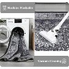 Acekool 5x7 Washable Area Rug, Vintage Distressed Non-Slip Low Pile Carpet, Foldable, Stain Resistant for Living Room, Bedroom, Black - 4 of 4