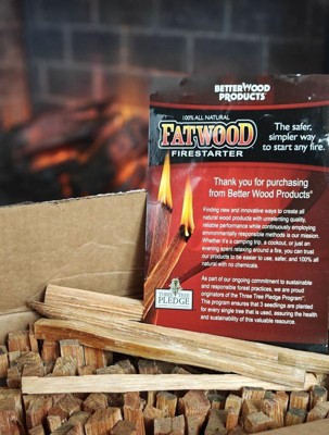 Betterwood 10lb Fatwood Natural Pine Firestarter (4 Pack) For Campfire ...