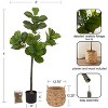 Kate and Laurel Fidmont Faux Fiddle Fig Tree with Livia Woven Basket, 4 FT, Natural Water Hyacinth - 2 of 4