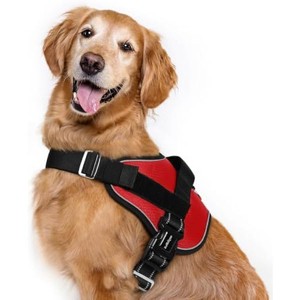 rabbitgoo Dog Harness for Large, Easy On Pet Vest with One Buckle, Handle, Reflective for Safety Walking, Training, Red, XL - 1 of 1