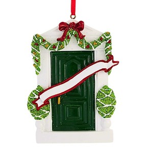 Polarx 4.25 In Green Door Christmas Tree Ornament , Christmas Decor Welcome New Home (1PC) - 1 of 4
