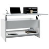 vidaXL Modern Coffee Table in White with Hidden Storage, Liftable Design, Made from Resistant, Moisture-Resistant Engineered Wood - 4 of 4