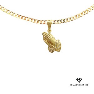 Aria Jeweler Chain with Praying Hands Pendant - 1 of 2