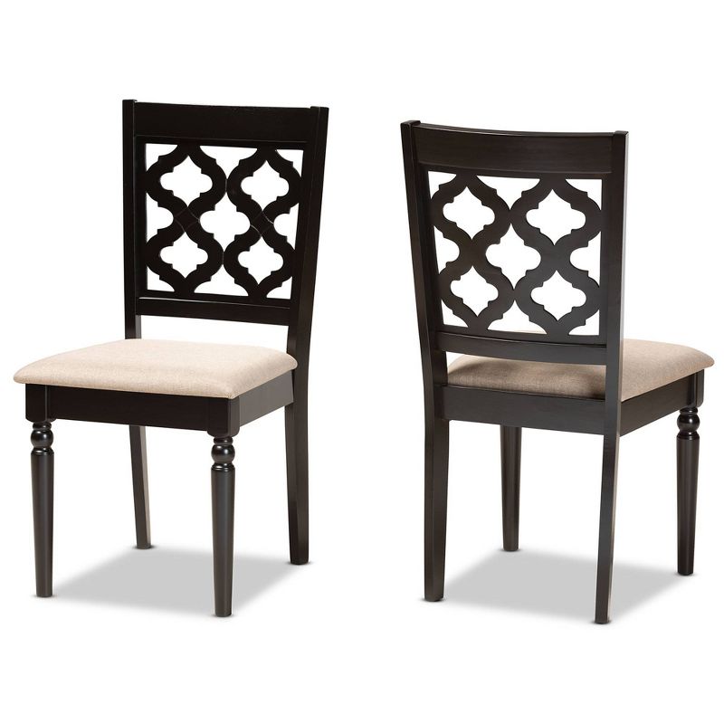 2pc Ramiro Fabric and Wood Dining Chairs Set - Baxton Studio, 1 of 9