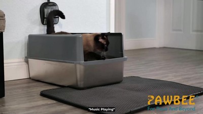 PETMAKER 24x15-Inch Double-Layer Waterproof Cat Litter Mat (Black)