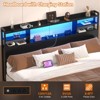 Besiost Headboard with Storage shelves and Charging Station, Wood Headboard with LED Light - 4 of 4