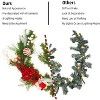 6ft Pre-Lit Christmas Garland with 20 Warm White LEDs, Flower & Bow Decor for Indoor/Outdoor Front Door and Mantle - 4 of 4