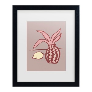 Trademark Fine Art - Pictufy Studio  Pink Lemon Matted Framed Art - 1 of 4