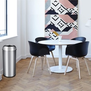 65 L / 17 Gal Open Top Trash Can Commercial Grade Heavy Duty Brushed Stainless Steel for Outdoor | Kitchen Waste Bins Home House Family - 1 of 4