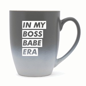 Elanze Designs In My Boss Babe Era Two Toned Ombre Matte 10 ounce New Bone China Coffee Tea Cup Mug For Your Favorite Morning Brew, Gray and White - 1 of 4