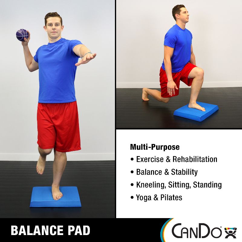 CanDo Balance Pad 16" x 20" x 2.5" Blue - Foam Stability Trainer for Balance, Stretching, Physical Therapy, Mobility, Rehabilitation and Core Training, 2 of 7
