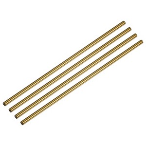Unique Bargains Smooth Large Cocktail Coffee Juice Reusable Metal Straws 4 Pcs - 1 of 4