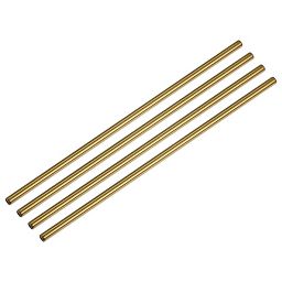 Unique Bargains Smooth Large Cocktail Coffee Juice Reusable Metal Straws 4 Pcs