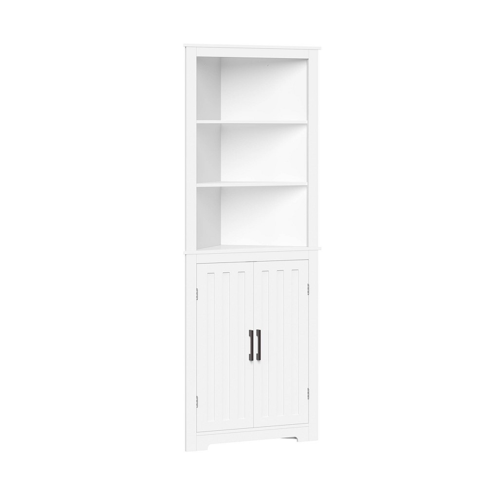 Photos - Wardrobe Monroe Tall Corner Cabinet White - RiverRidge Home