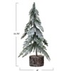 Storied Home Faux Fir Tree with Wood Base and Snow Finish, Green - 2 of 3