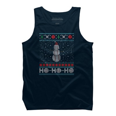 Men's Design By Humans Christmas Baseball Snowman Ugly Christmas Xmas By pahari Tank Top