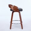 Bar Stools Set of 2, Swivel Bar Height Stools with Low Back, Wood Bar Chairs with Soft Cushion Seat, 25-Inch Seat Height (25" Counter Height) - 3 of 4